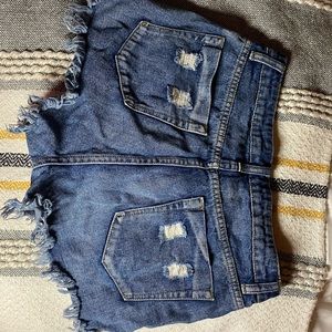 Blue Jean Ripped Shorts Size M